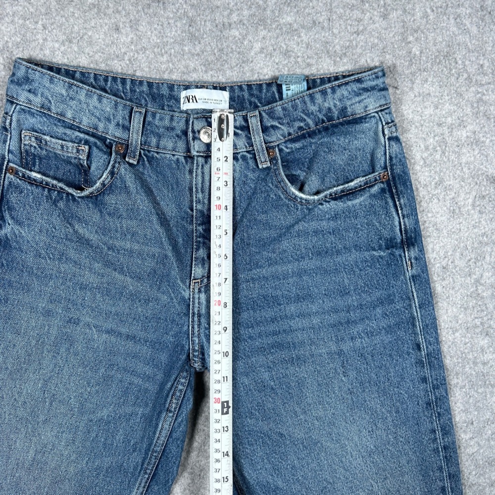 Zara Denim Jeans Women‎ Size 6 30x32 Blue Straight Leg Baggy High Rise Casual - Picture 12 of 16